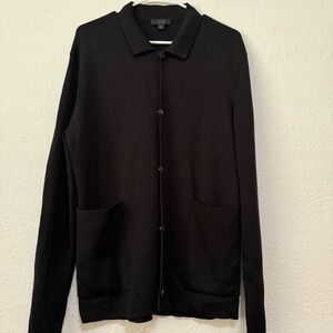 COS black cardigan medium 100% merino wool